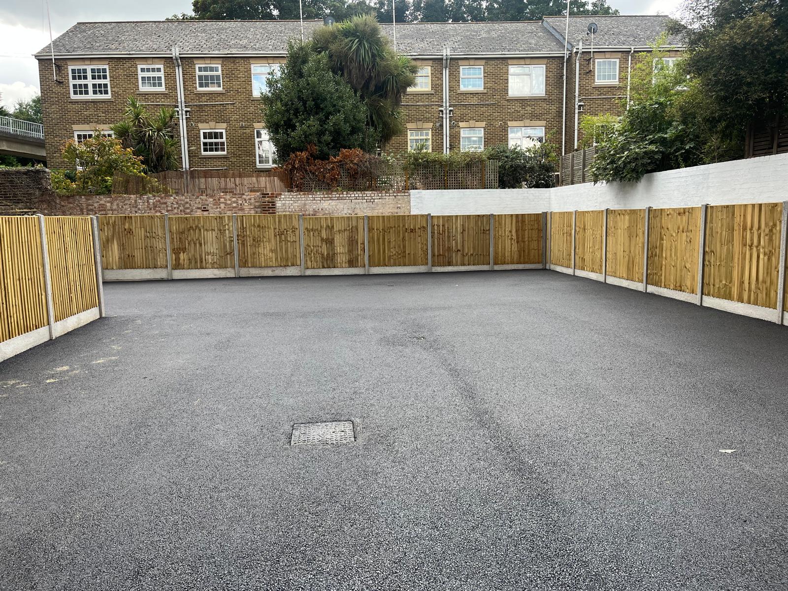 Machine-laid asphalt on a commercial resurfacing scheme